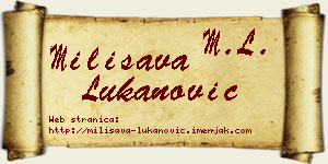 Milisava Lukanović vizit kartica